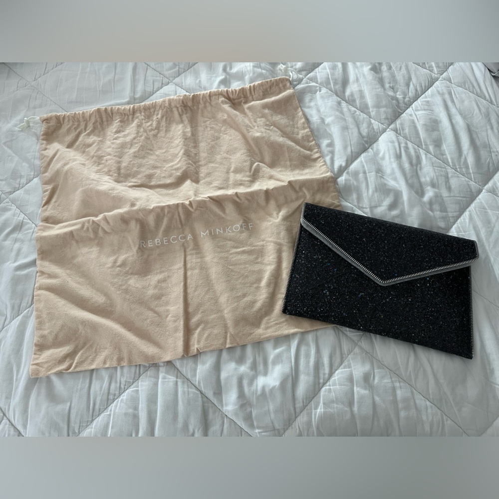 Rebecca Minkoff Black Glitter Clutch